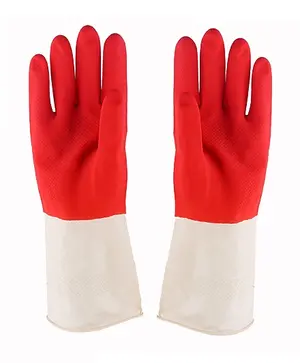 Перчатки резиновые XL BICOLOR красно-белые текстурированные