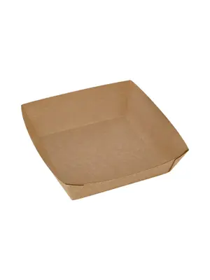 Лоток бумажный универсальный для снеков ECO TRAY 139х139х42 мм крафт