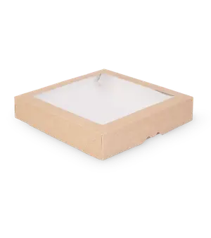 Контейнер бумажный с окном OSQ TABOX 1500 PRO (200х200х40) крафт