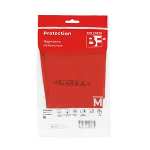Перчатки резиновые Ben Fatto Protection M красные