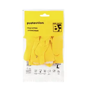 Перчатки резиновые Ben Fatto Protection L желтые 