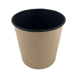 Бумажный контейнер круглый Round Bowl 500мл (d100) черный крышка 33065