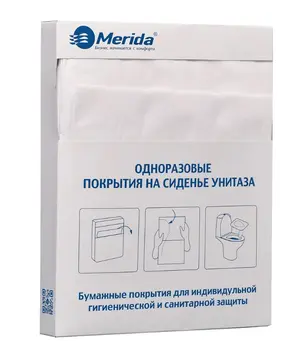 Покрытия на унитаз одноразовые Merida Эконом 1 сл 1/4 сложения 100 шт/уп (артикул производителя ГП11СТэк)