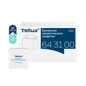 Салфетки для лица косметические Tellus Премиум 2 сл белые 90 л (артикул производителя 643100)