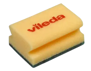 Губка Vileda желтая с зеленым абразивом 70х95х45 мм (артикул производителя 125604)