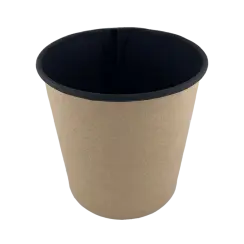 Бумажный контейнер круглый Round Bowl 500мл (d100) черный крышка 33065
