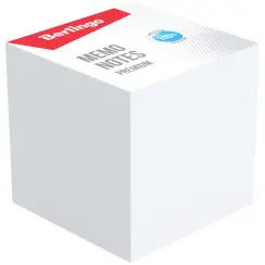 Блок для записи Premium, 90*90*90, белый, 100% белизна, непроклеенный