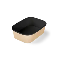 Контейнер бумажный CASE BOWL 860 190х135х51 черный  
