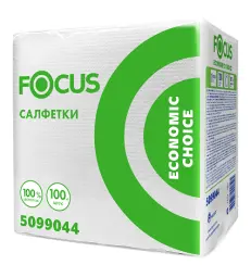 Салфетки бумажные белые 24 х 23 однослойные Focus 100 шт (артикул производителя 50203094/5099044)