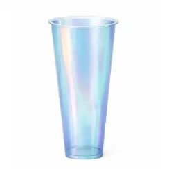 Стакан одноразовый пластиковый 650мл Bubble Cup с квадратным дном глянец перламутр