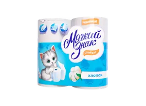 Туалетная бумага Мягкий знак Comfort 2 слойная белая в упаковке 4 рулона (артикул производителя С73)