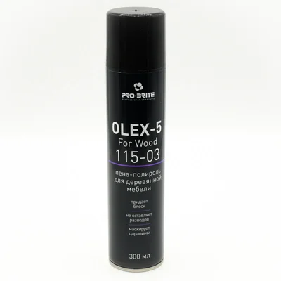 Полироль-очиститель для мебели, дерева Pro-Brite OLEX-5 Wood Аэрозоль 0,3 л (арт 115-03) — фото 2