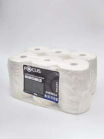 Полотенца бумажные в рулоне FOCUS SMART Jumbo 1 сл белые 200 м (артикул производителя 5103054) — фото 1