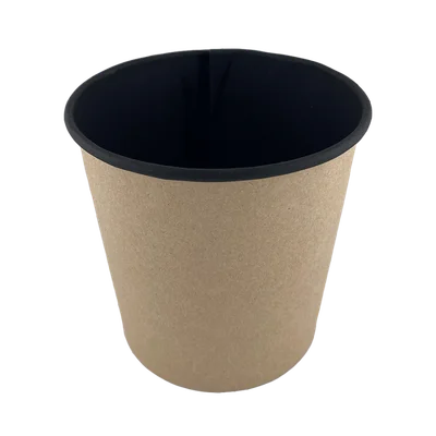 Бумажный контейнер круглый Round Bowl 500мл (d100) черный крышка 33065 — фото 1