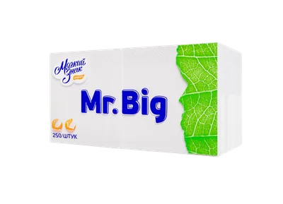 Салфетки бумажные белые 24 х 24 однослойные Mr Big 250 шт (артикул производителя С58) — фото 1