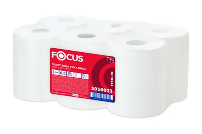 Бумажные полотенца в рулоне Focus Extra Quick 2 слойные белые 150 м (артикул производителя 5050023) — фото 1