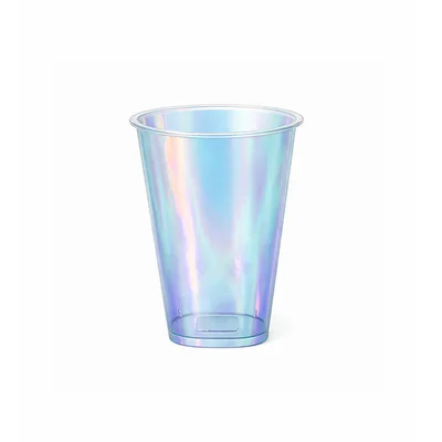 Стакан одноразовый пластиковый 375мл Bubble Cup с квадратным дном глянец перламутр — фото 1