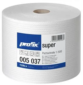 Нетканый протирочный материал в рулоне Profix Super белый 500 листов 38х27 см 80гр/м — фото 1