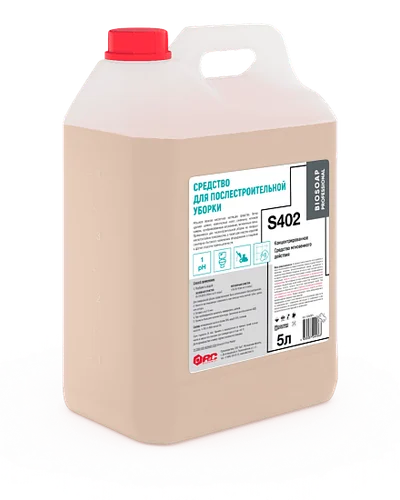 Средство кислотное для уборки после строительства и ремонта Biosoap S402 5 л (артикул производителя 9040124) — фото 1