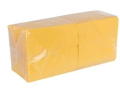 Салфетки бумажные желтые 33х33 двухслойные 200 шт — фото 1
