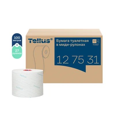 Бумага туалетная Tellus Комфорт T6 2 сл белая 100 м (артикул производителя 127531) — фото 1