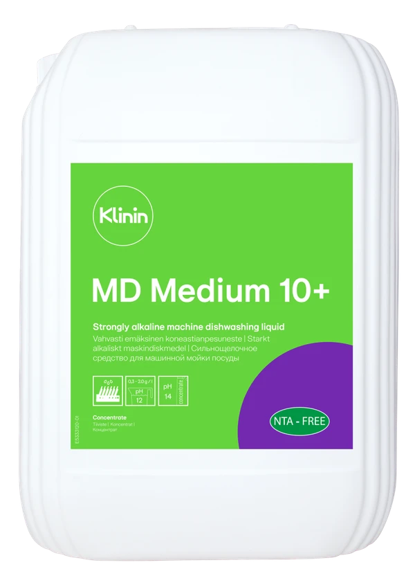 Средство моющее для ПММ для жесткой воды Klinin MD1 Medium+ 10 л (артикул производителя 205057) — фото 1