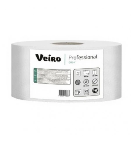 Туалетная бумага в рулоне VEIRO Professional Maxi 1 слойная белая 420 м (артикул производителя MAXI) — фото 1