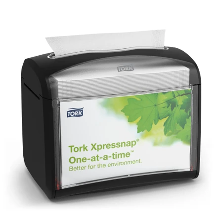 Диспенсер для салфеток настольный TORK Xpressnap N4 Signature пластиковый черный (артикул производителя 272611) — фото 1