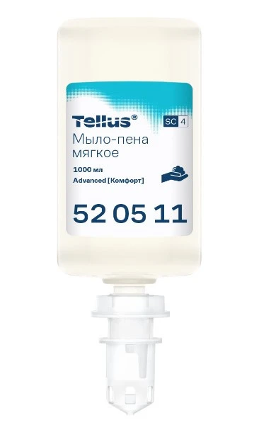 Мыло-пена для рук картридж Tellus Комфорт S4 мягкое 1 л (артикул производителя 520511) — фото 1